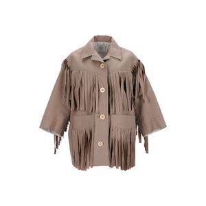 Sacai Western-Style Fringed Jacket in Beige Cotton